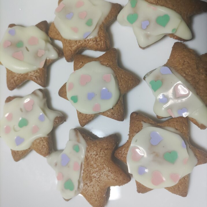 ココアクッキーのホワイトチョコ乗せプリントシール付